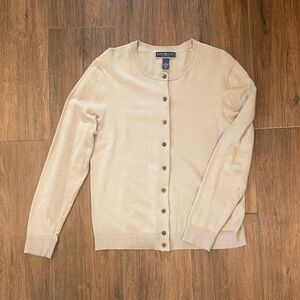 NWOT Karen Scott Light Tan Button-Up Cardigan